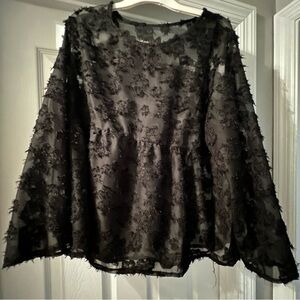 Elegant Black Lace Women's Top
